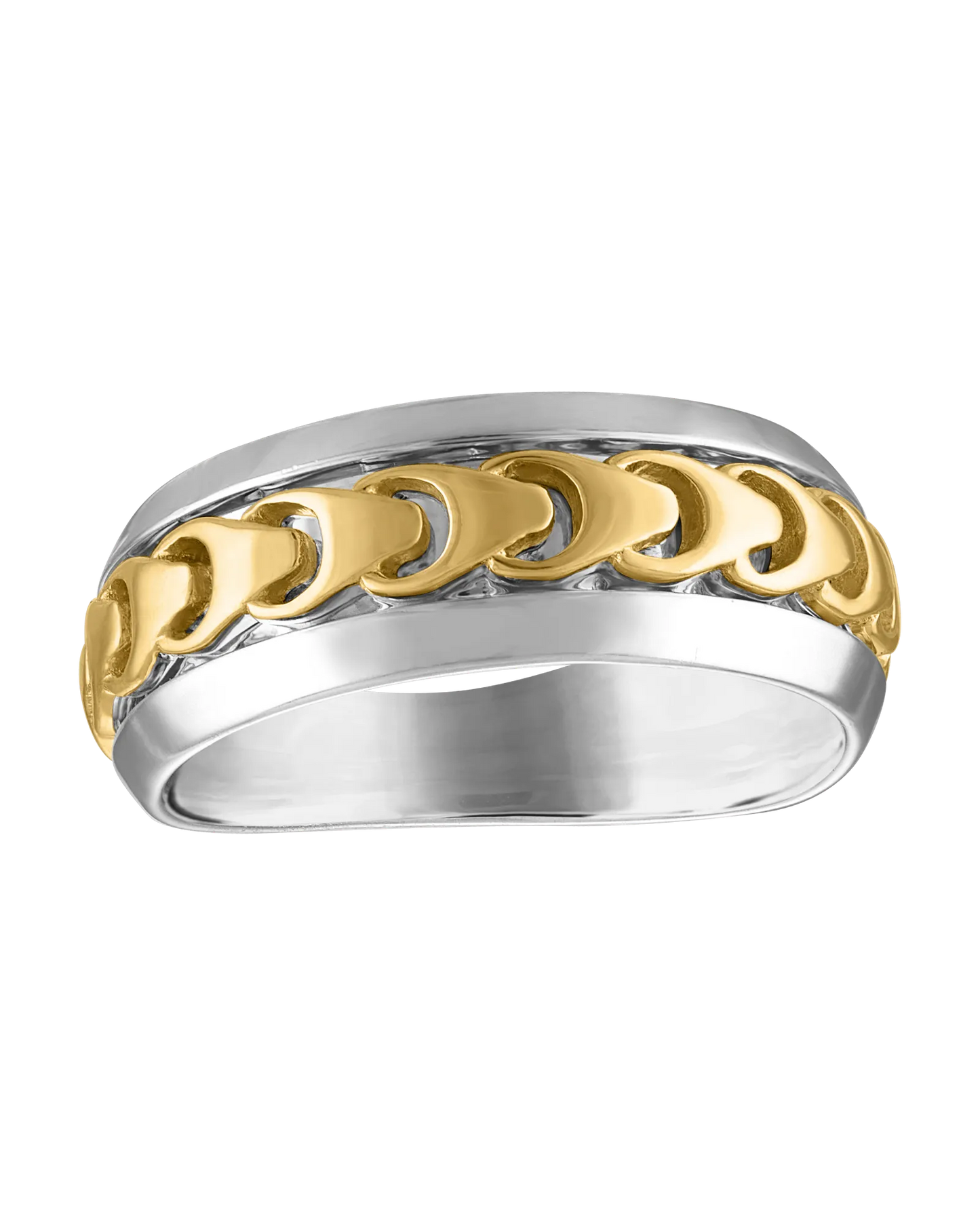 White Sterling Silver 925 Chronos Collection Mens Ring