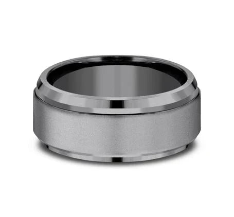 9mm Dark Tantalum Sandblast Finish Wedding Band (9039386968294)