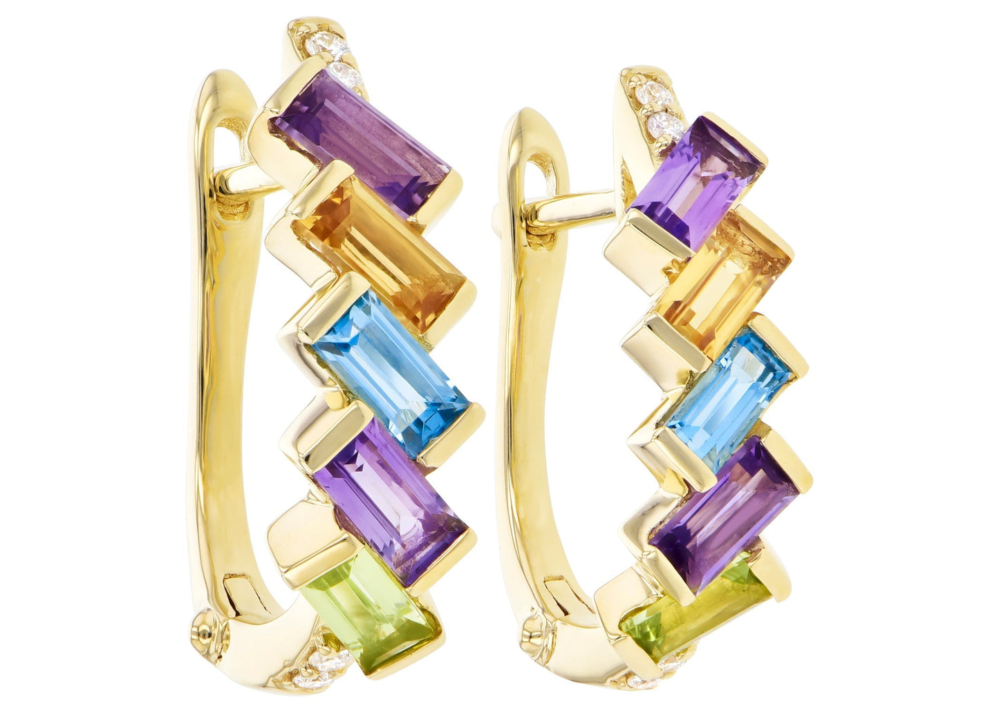 Mixed Gemstone Huggie Earrings (8055264018662)