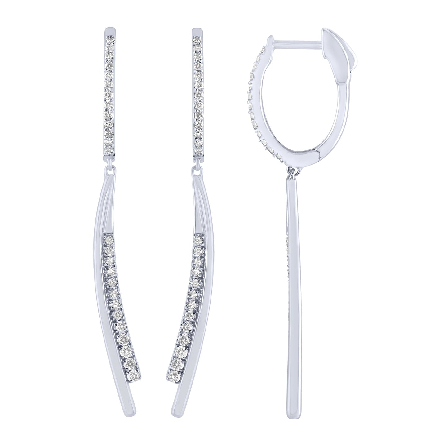 Sterling Silver 1/4Ctw Dangle Fashion Earrings (6738323538075)