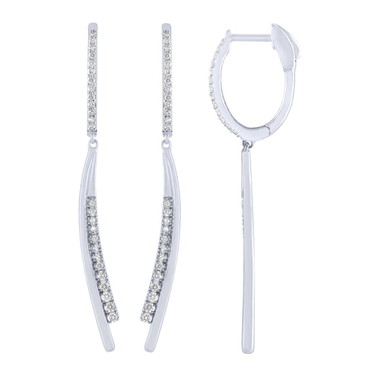 Sterling Silver 1/4Ctw Dangle Fashion Earrings (6738323538075)