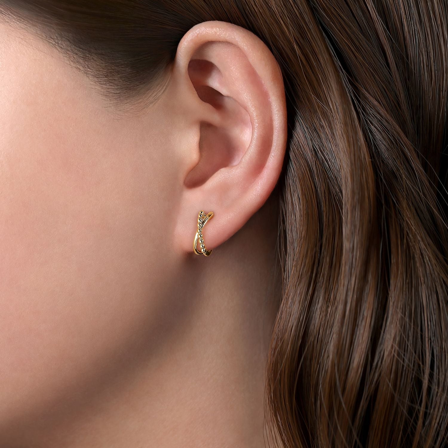 Gabriel & Co. Gold Twisted Huggie Earrings (8931378987238)