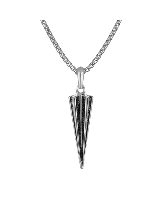 White Sterling Silver 925 Icon Collection Mens Pendant
