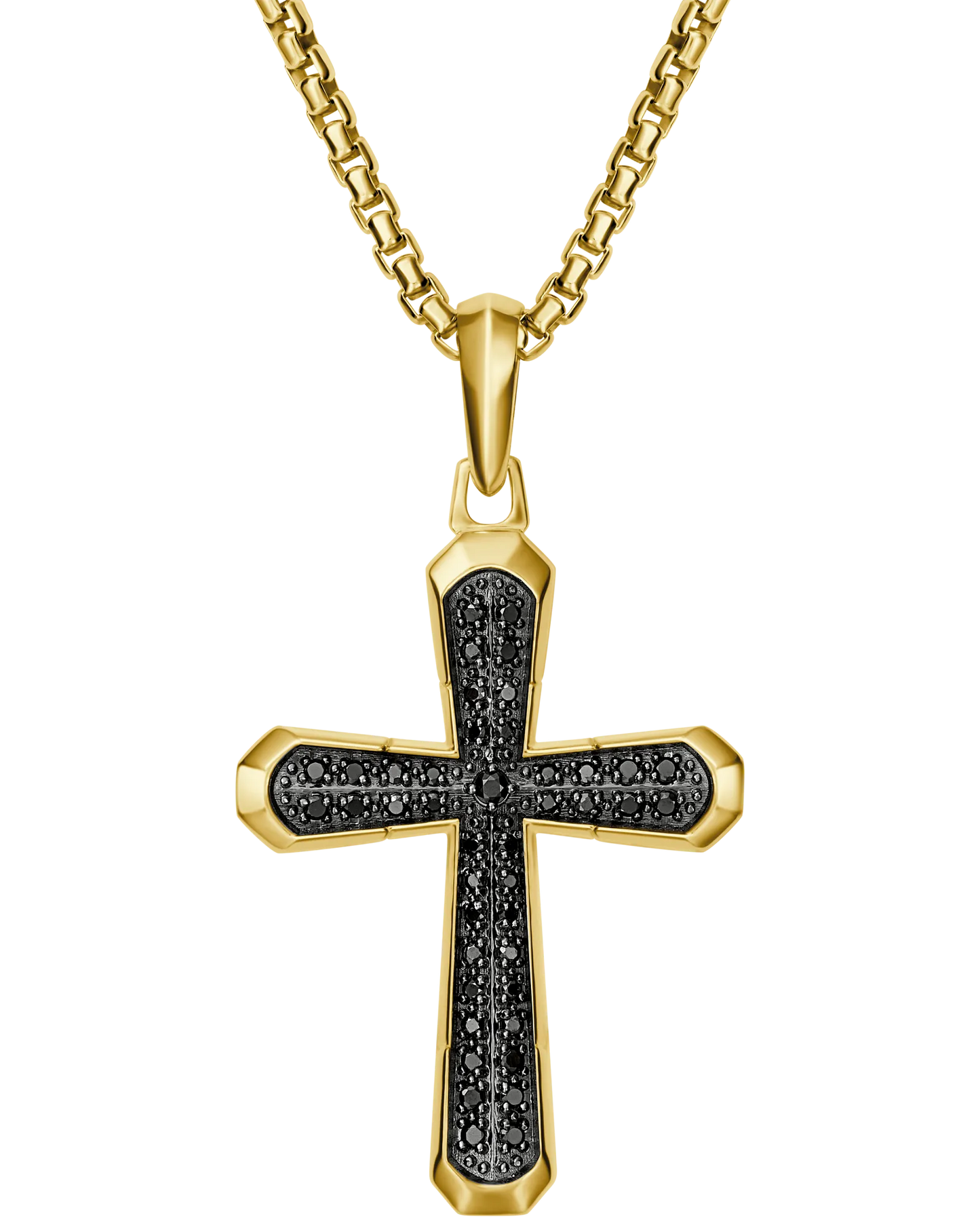 Yellow 14K Yellow Gold Plated Sterling Silver Icon Collection Mens Pendant