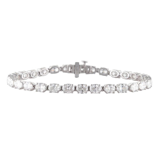 Oval Cut Diamond Tennis Bracelet Approx. 9cttw