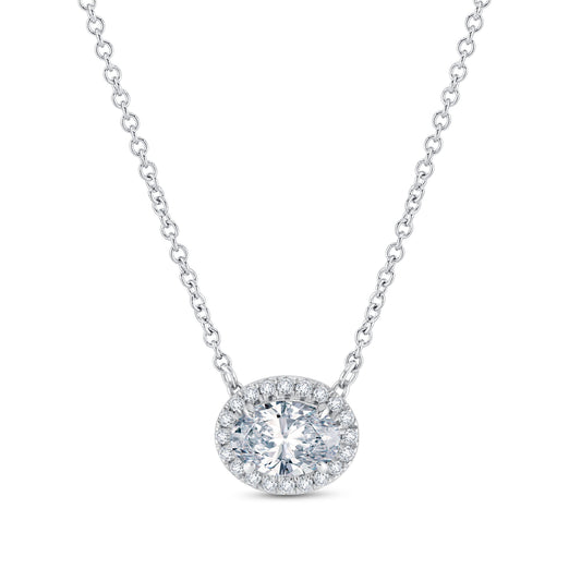 Lab Grown Diamond 1 1/2 Carat Halo Pendant (8207612936422)