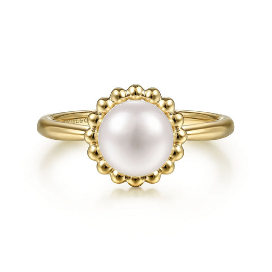 Gabriel & Co. 14K Yellow Gold 7.5mm Pearl Ring (8931380658406)
