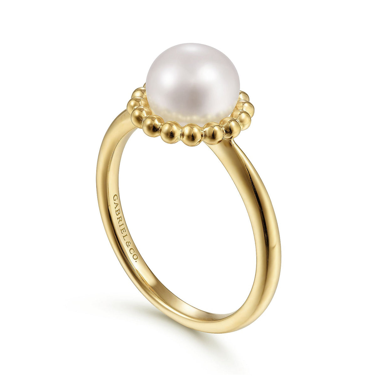 Gabriel & Co. 14K Yellow Gold 7.5mm Pearl Ring (8931380658406)