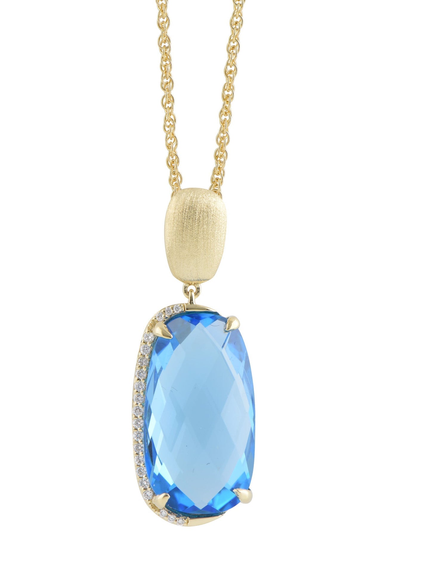 Blue Topaz And Diamond Pendant (8055264215270)