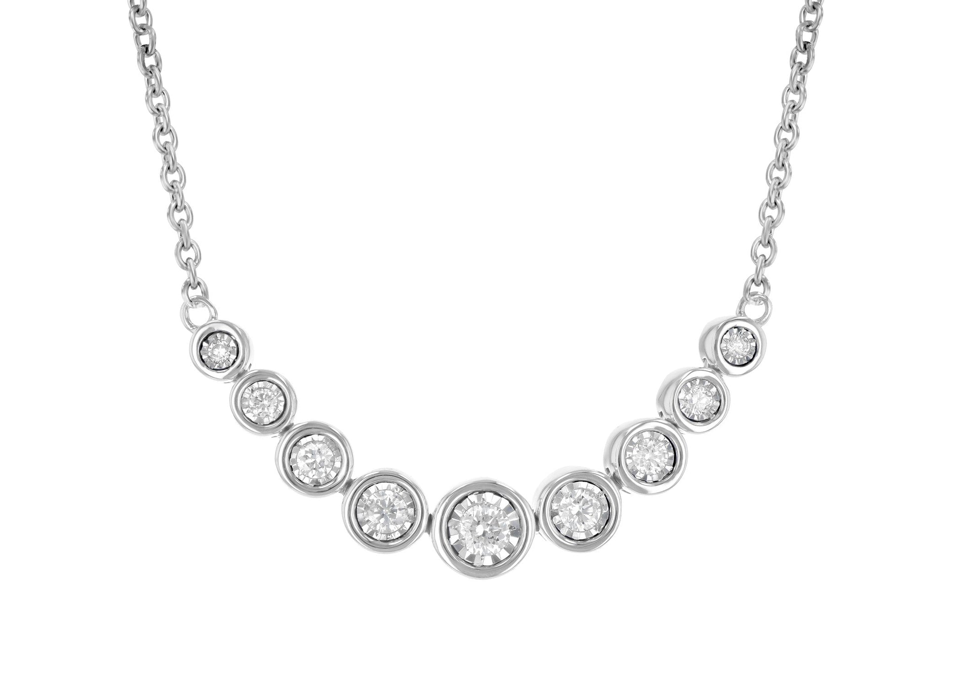 Bezel Set Diamond Bar Necklace (8055264510182)