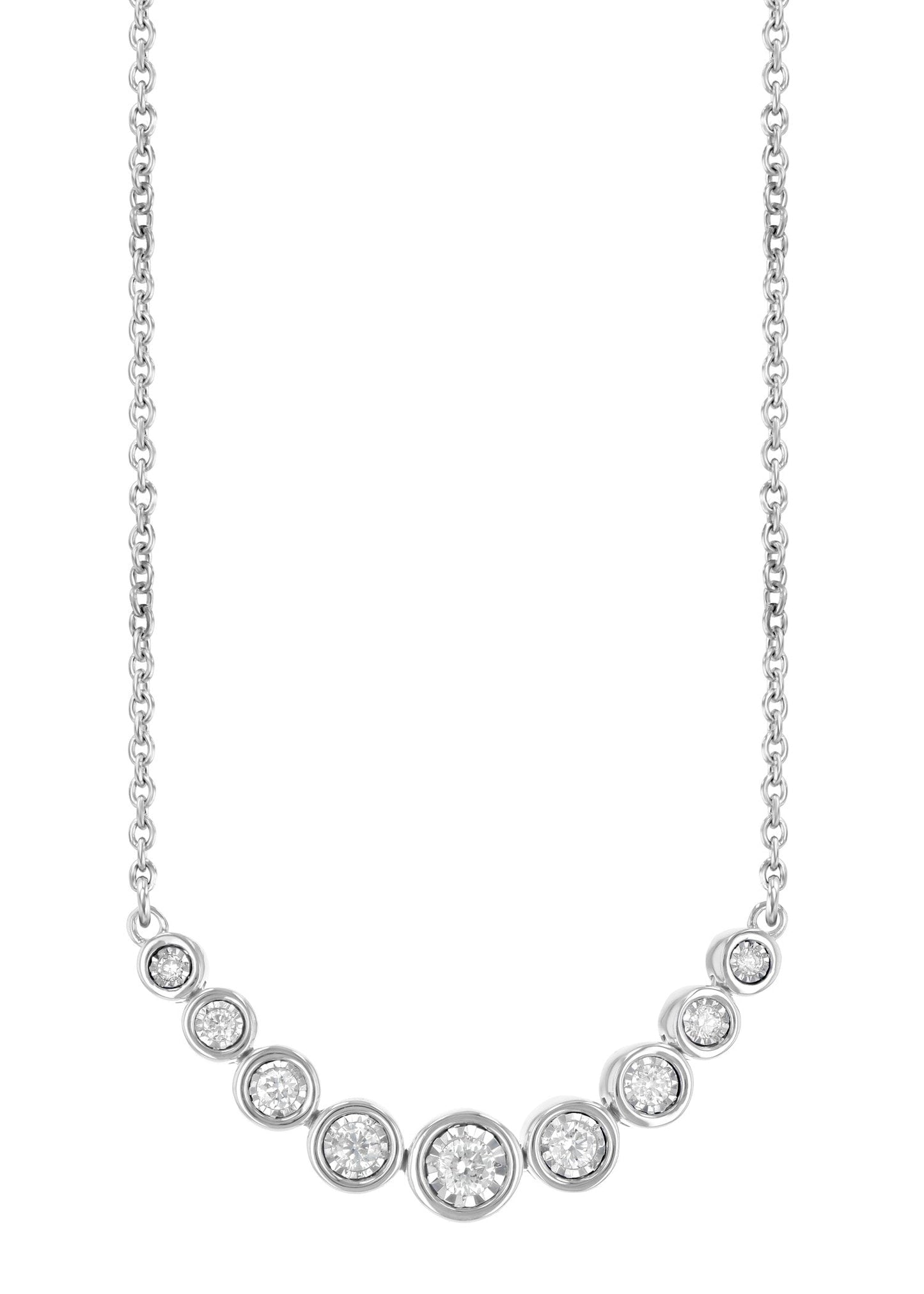 Bezel Set Diamond Bar Necklace (8055264510182)