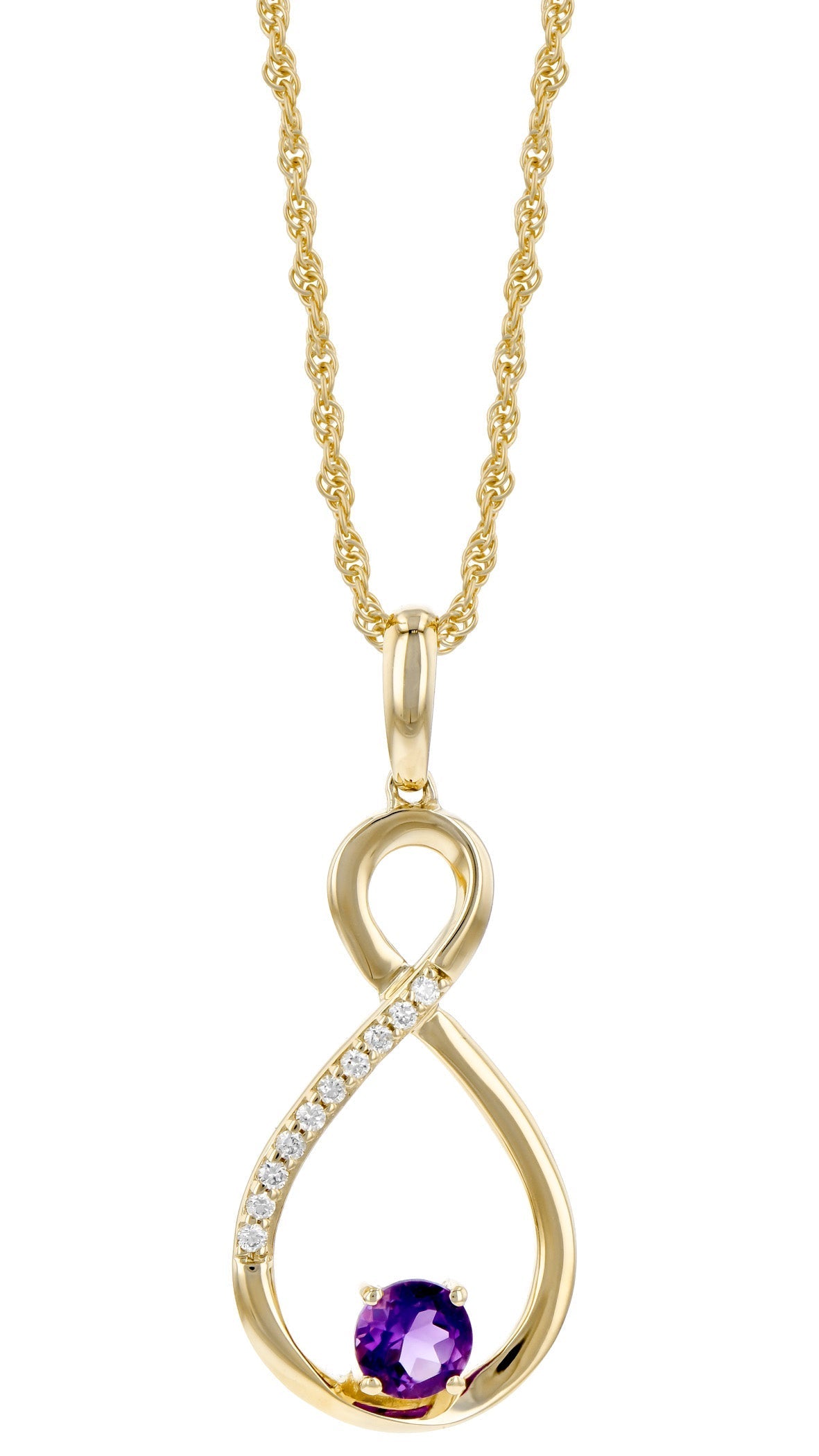 Purple Amethyst And Diamond Pendant (8055264608486)