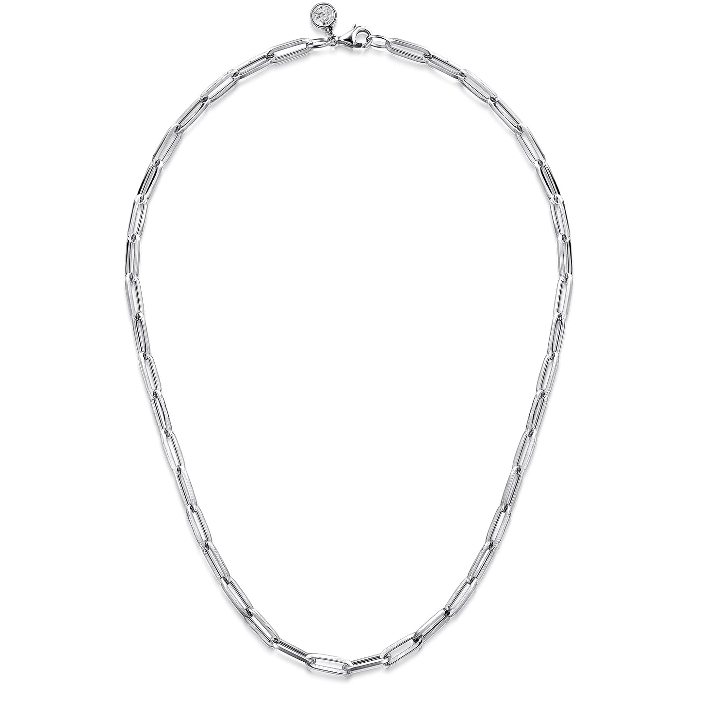 Gabriel & Co. Sterling Silver Solid Paper Clip Chain Necklace (8931384918246)