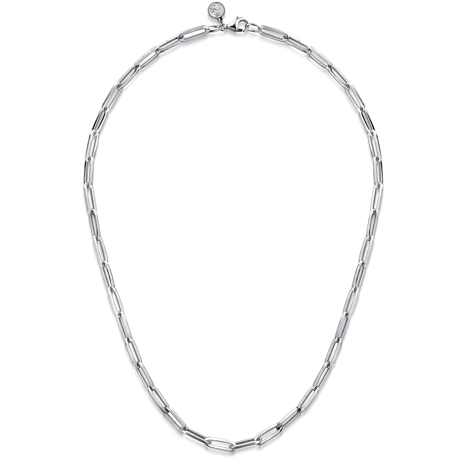 Gabriel & Co. Sterling Silver Solid Paper Clip Chain Necklace (8931384918246)