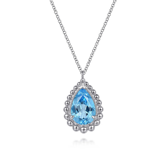 Gabriel & Co. Sterling Silver Blue Topaz Pendant Necklace (8931388621030)