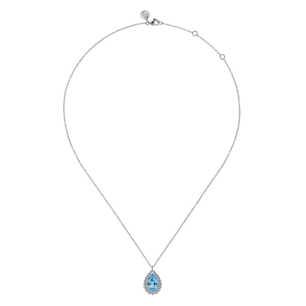 Gabriel & Co. Sterling Silver Blue Topaz Pendant Necklace (8931388621030)