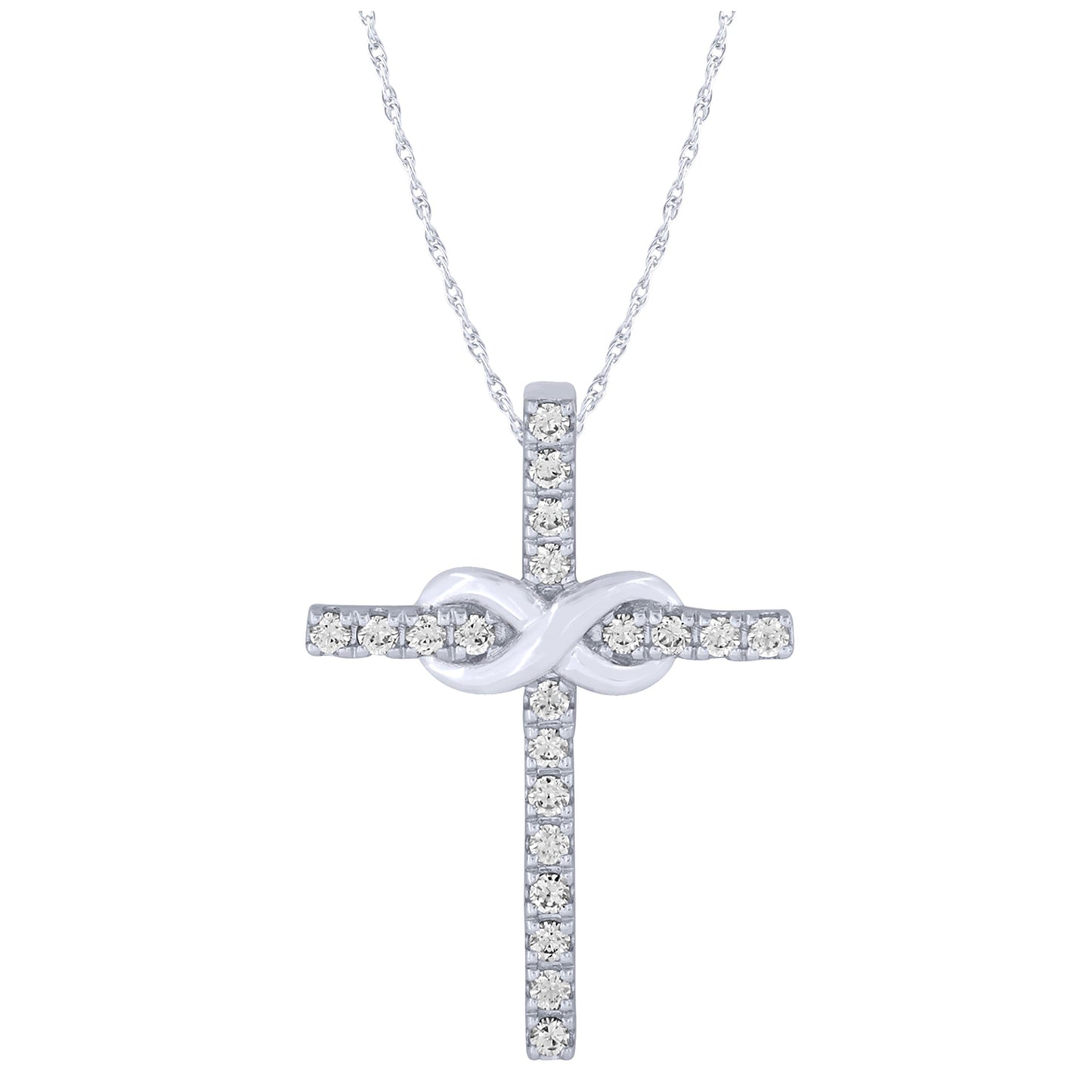 Sterling Silver 1/5Ctw Cross Pendant (6738326585499)