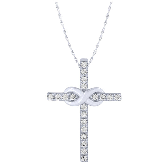 Sterling Silver 1/5Ctw Cross Pendant (6738326585499)