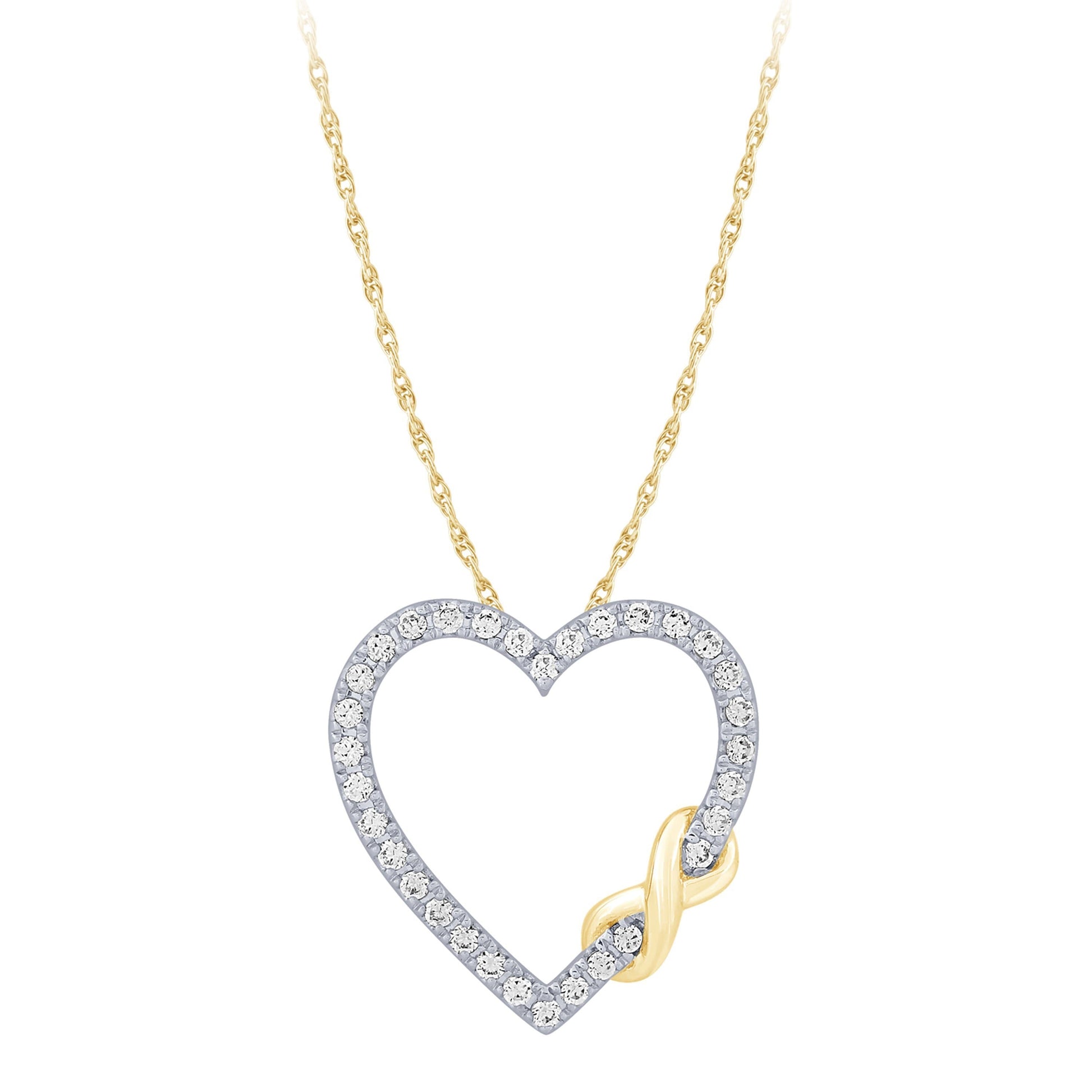 14K Yellow Gold 0.16Ctw Diamond Heart Pendant (6738322292891)