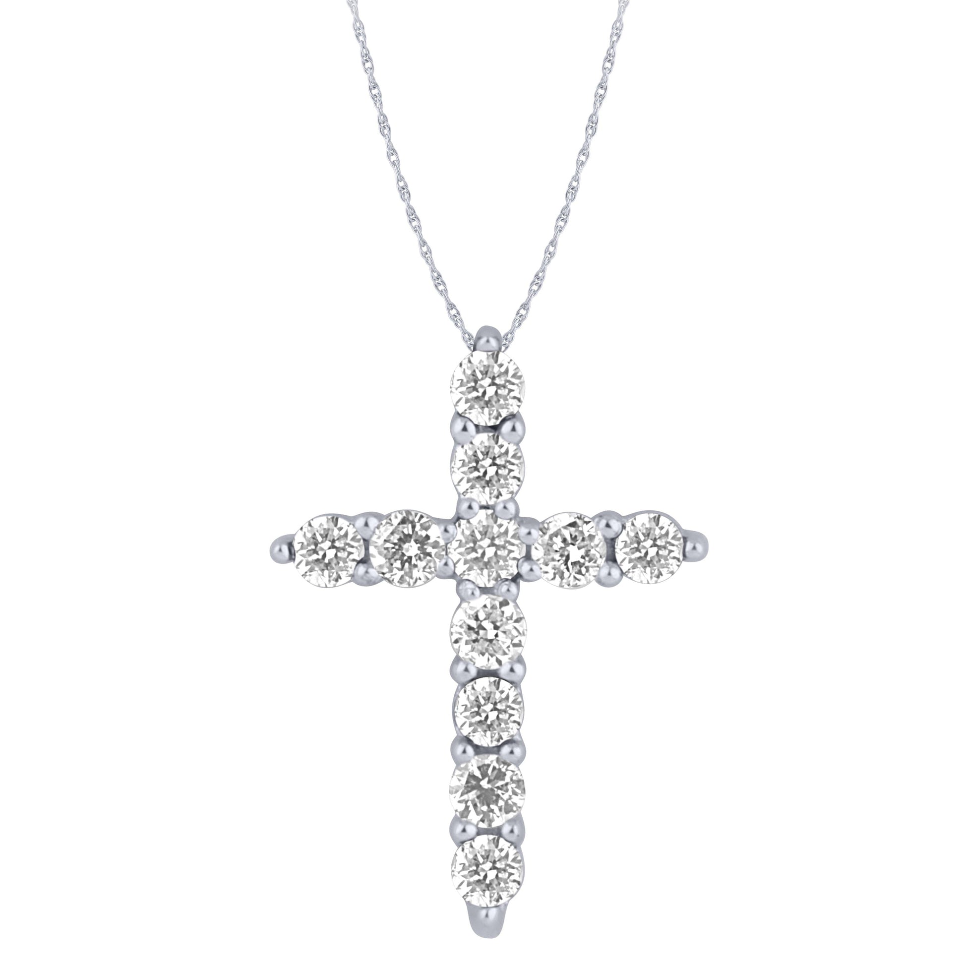 Sterling Silver 1/4Ctw Dia Cross Pendant (6738326683803)