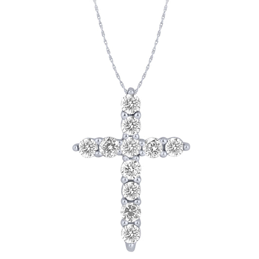 Sterling Silver 1/4Ctw Dia Cross Pendant (6738326683803)