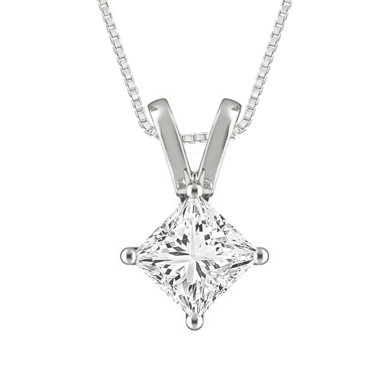 Diamond Solitaire Pendant 1 ct tw 14k White Gold (9038975369446)