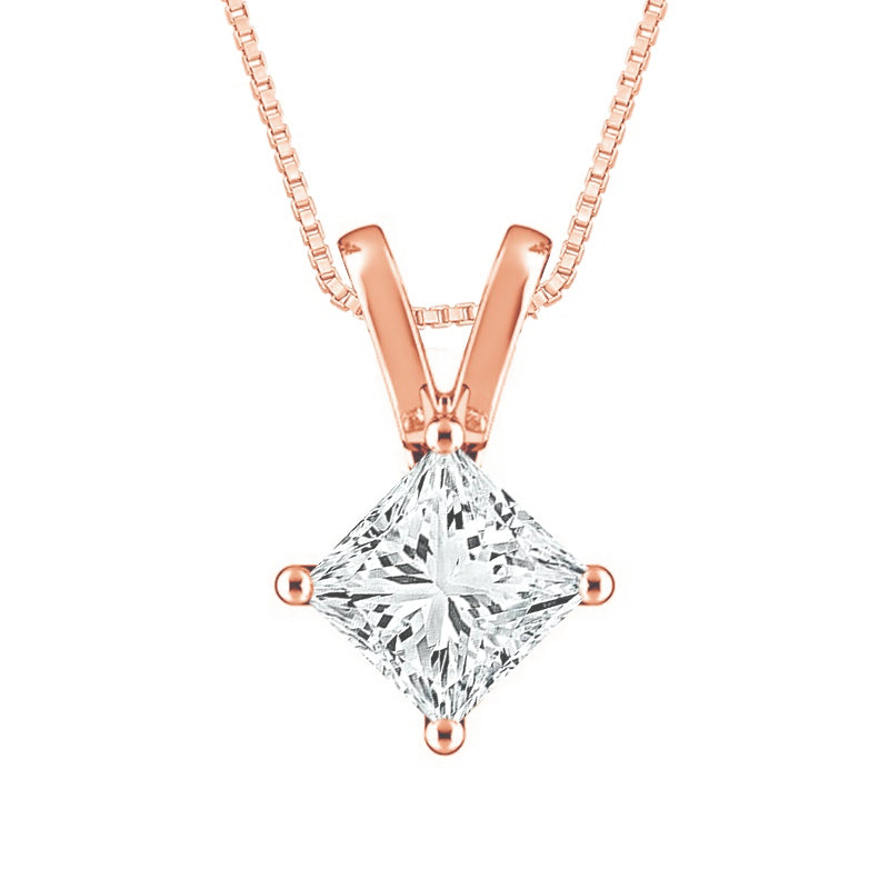Diamond Solitaire Pendant 1 ct tw 14k White Gold (9038975369446)