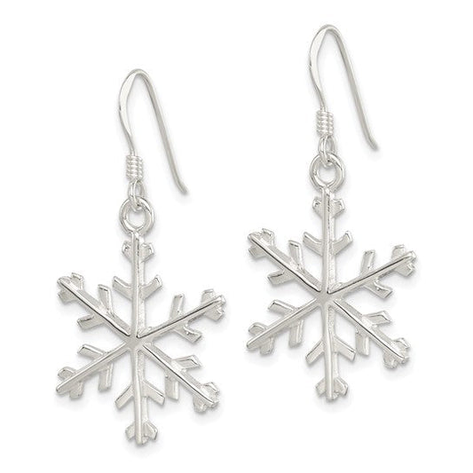 Sterling Silver  Snowflake Dangle Earrings (8388991811814)