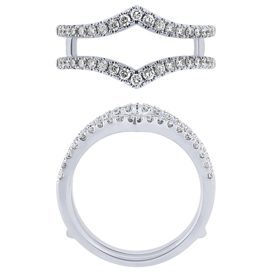 14K White Gold 1/4Ctw V Band Insert Ring (6738320949403)