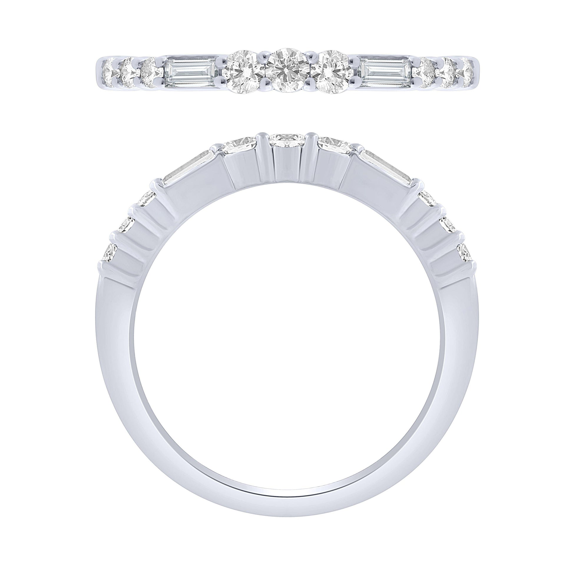 14K White Gold 1/4Ctw Diamond Stackable Band (6738320982171)
