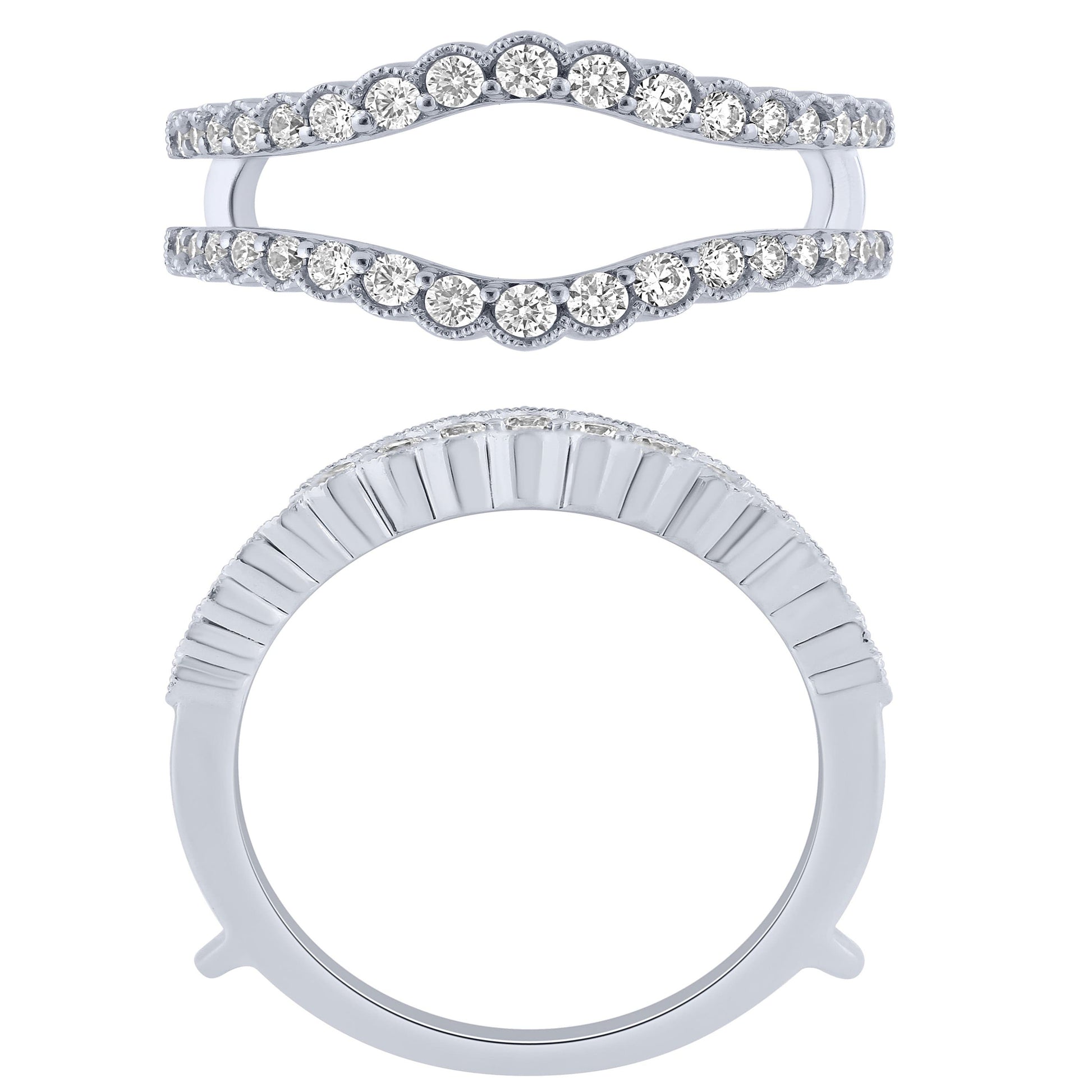 14K White Gold 1/2Ctw Diamond Insert Ring (6738321866907)