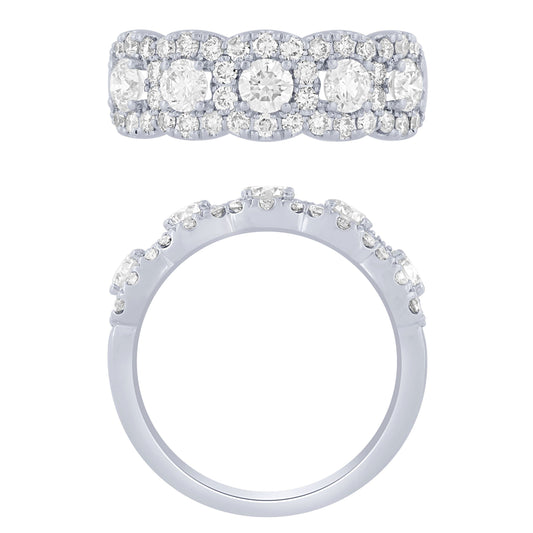 14K White Gold 1.50Ctw Dia Halo Band (6738321014939)