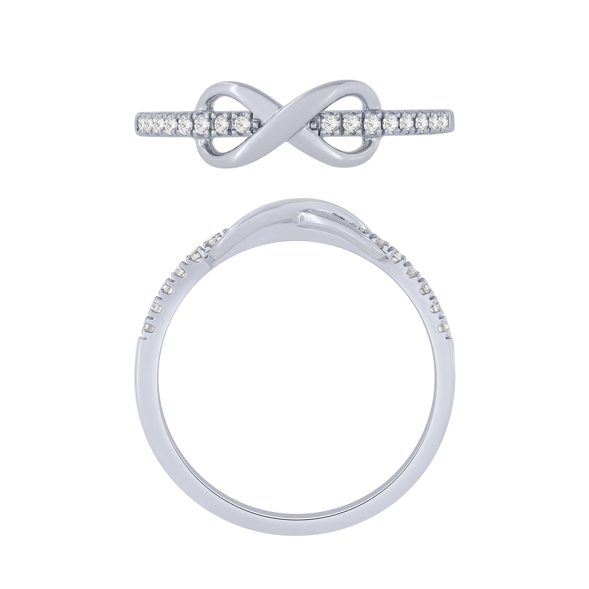 Sterling Silver 0.12Ctw Diamond Infinity Ring (6738324029595)