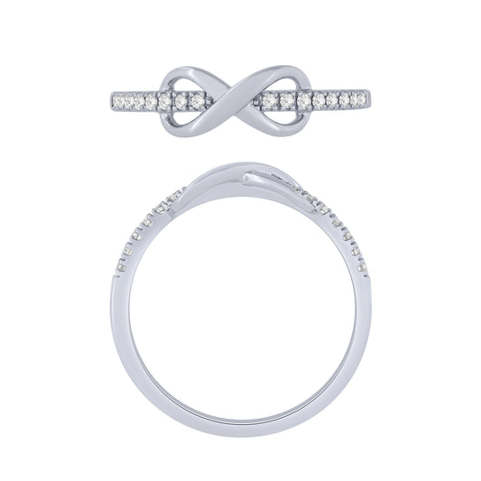 Sterling Silver 0.12Ctw Diamond Infinity Ring (6738324029595)