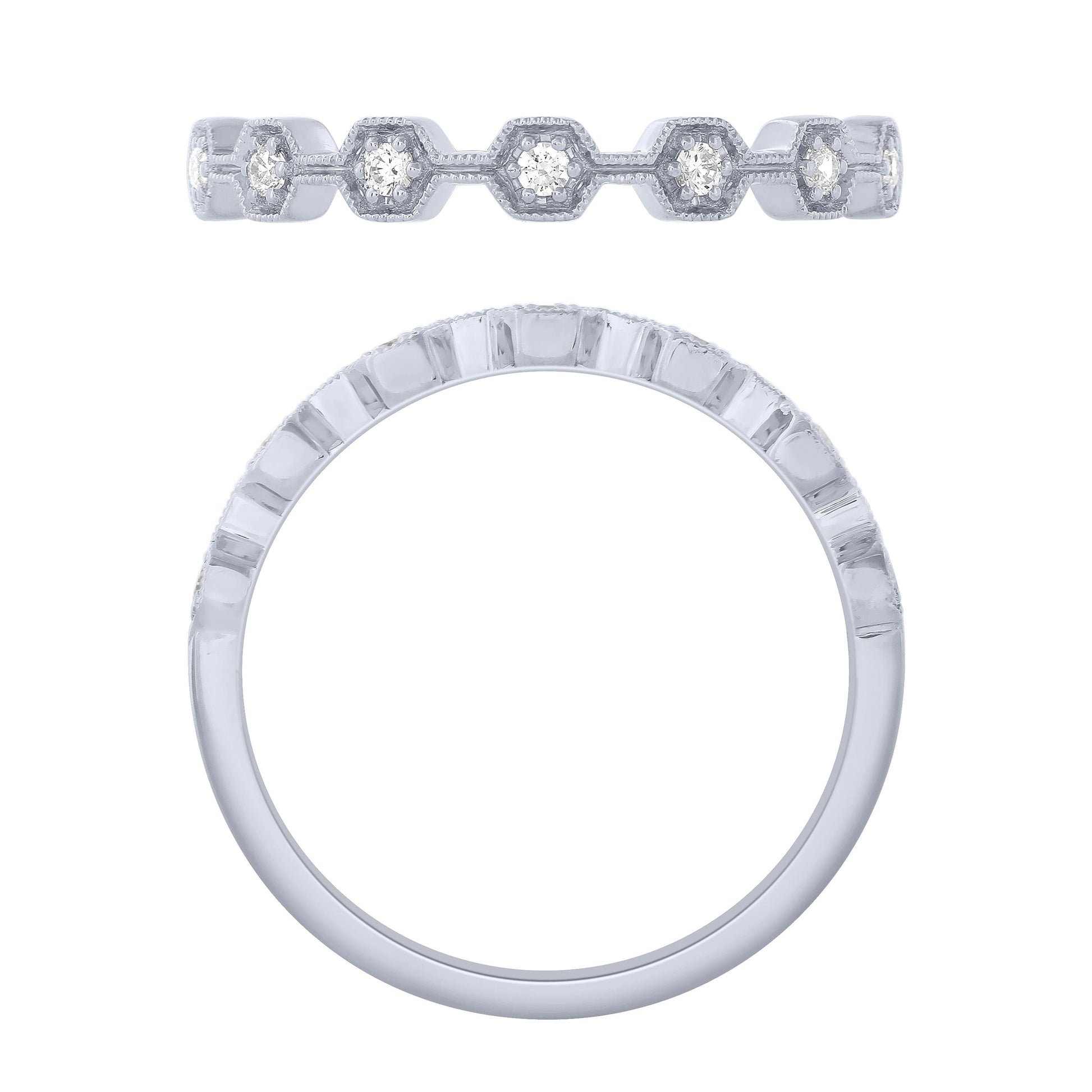 Sterling Silver 1/10Ctw Diamond Stackable Band (6738324553883)