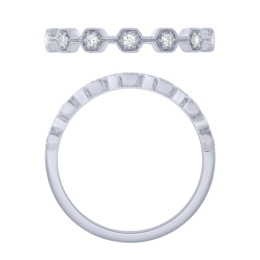 Sterling Silver 1/10Ctw Diamond Stackable Band (6738324553883)