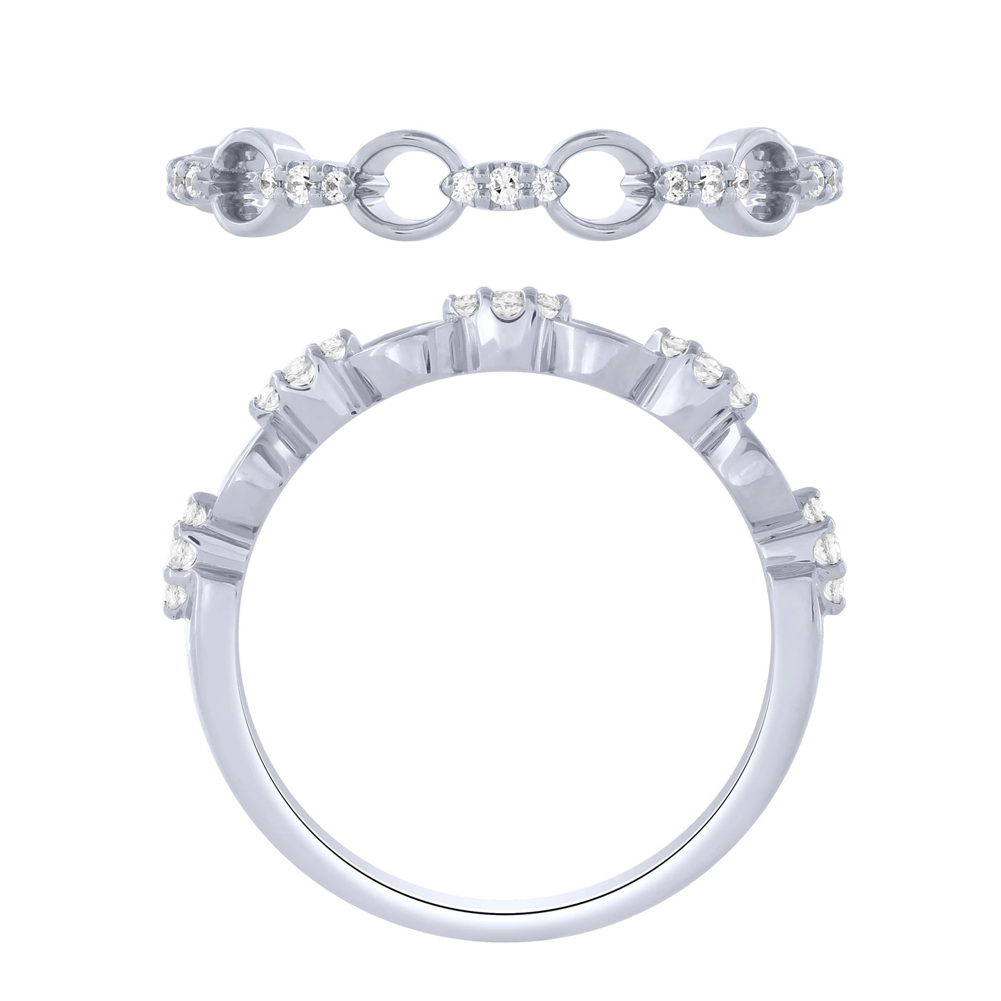 Sterling Silver 1/10Ctw Diamond Stckable Ring (6738324684955)