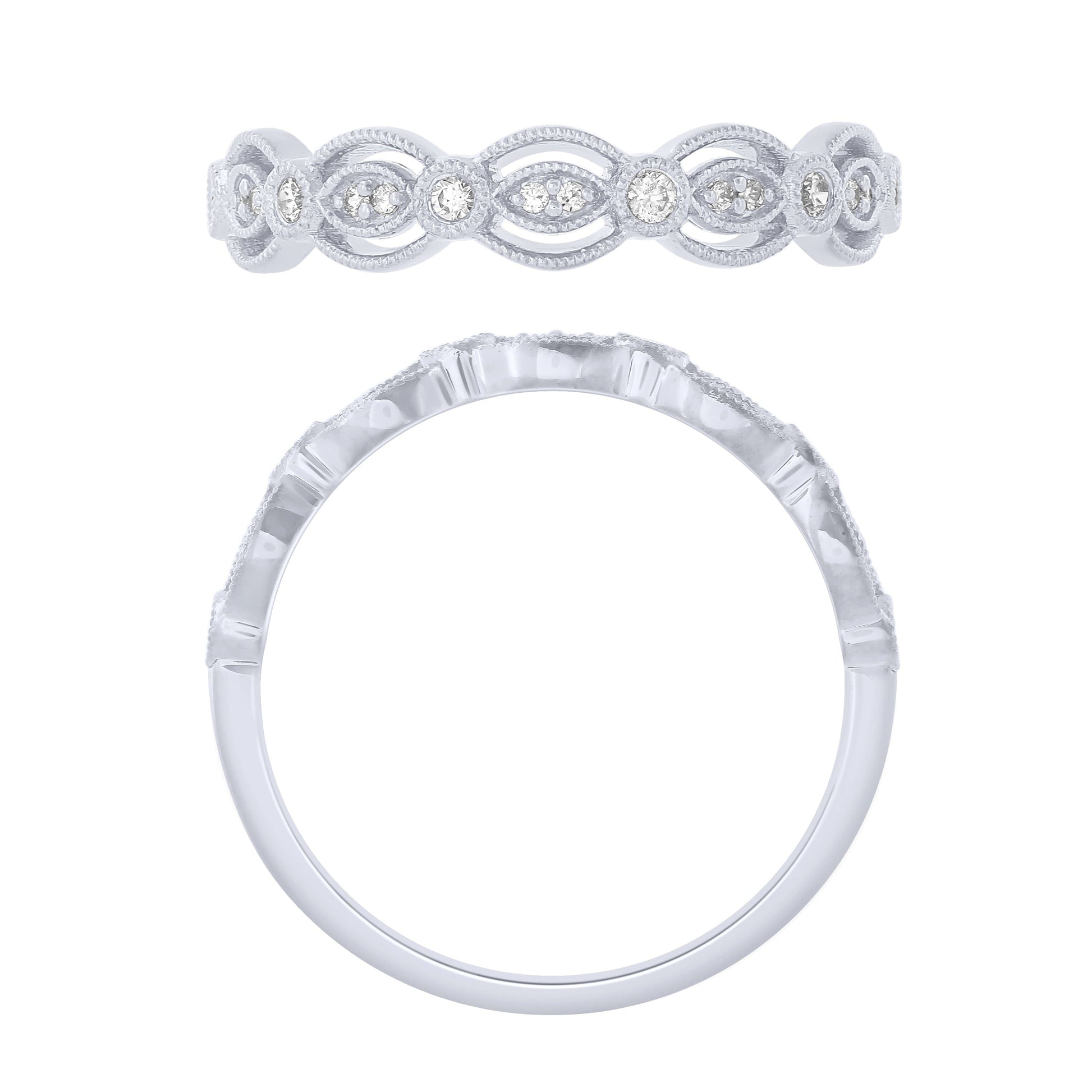 Sterling Silver 1/10Ctw Diamond Fashion Band (6738324881563)