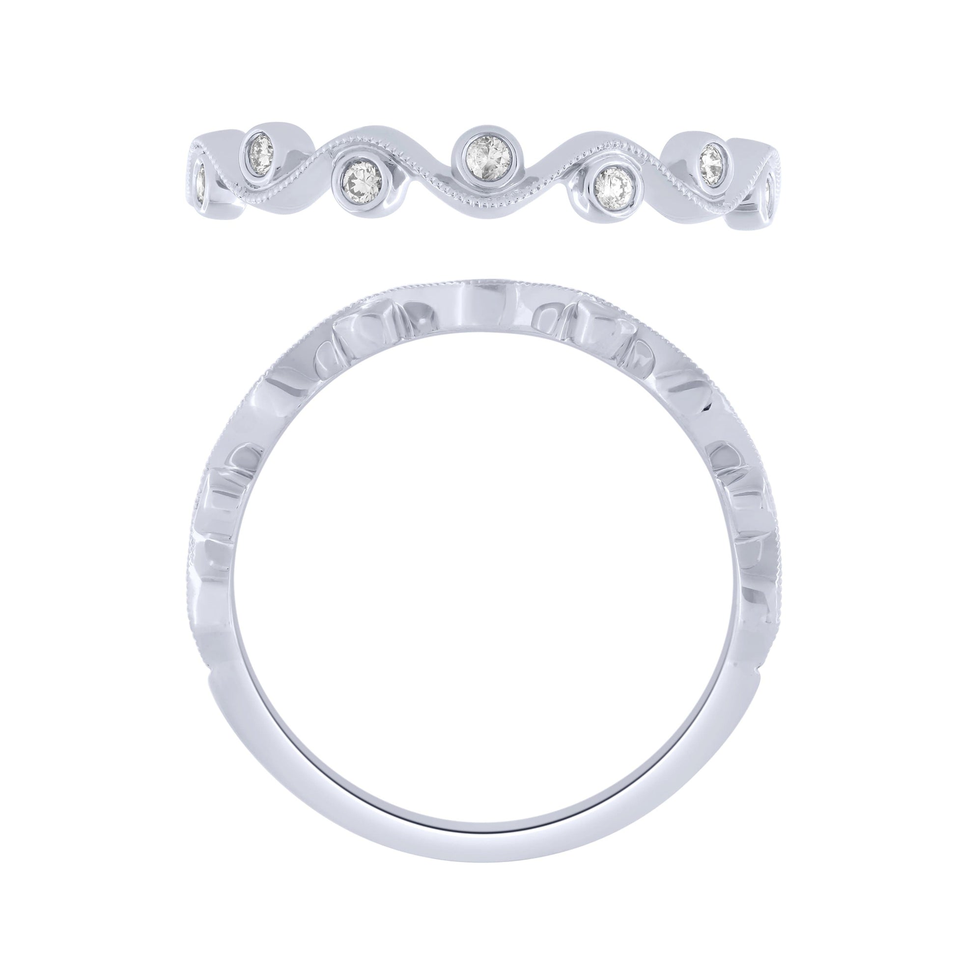 Sterling Silver 0.10Ctw Stackable Band (6738325176475)