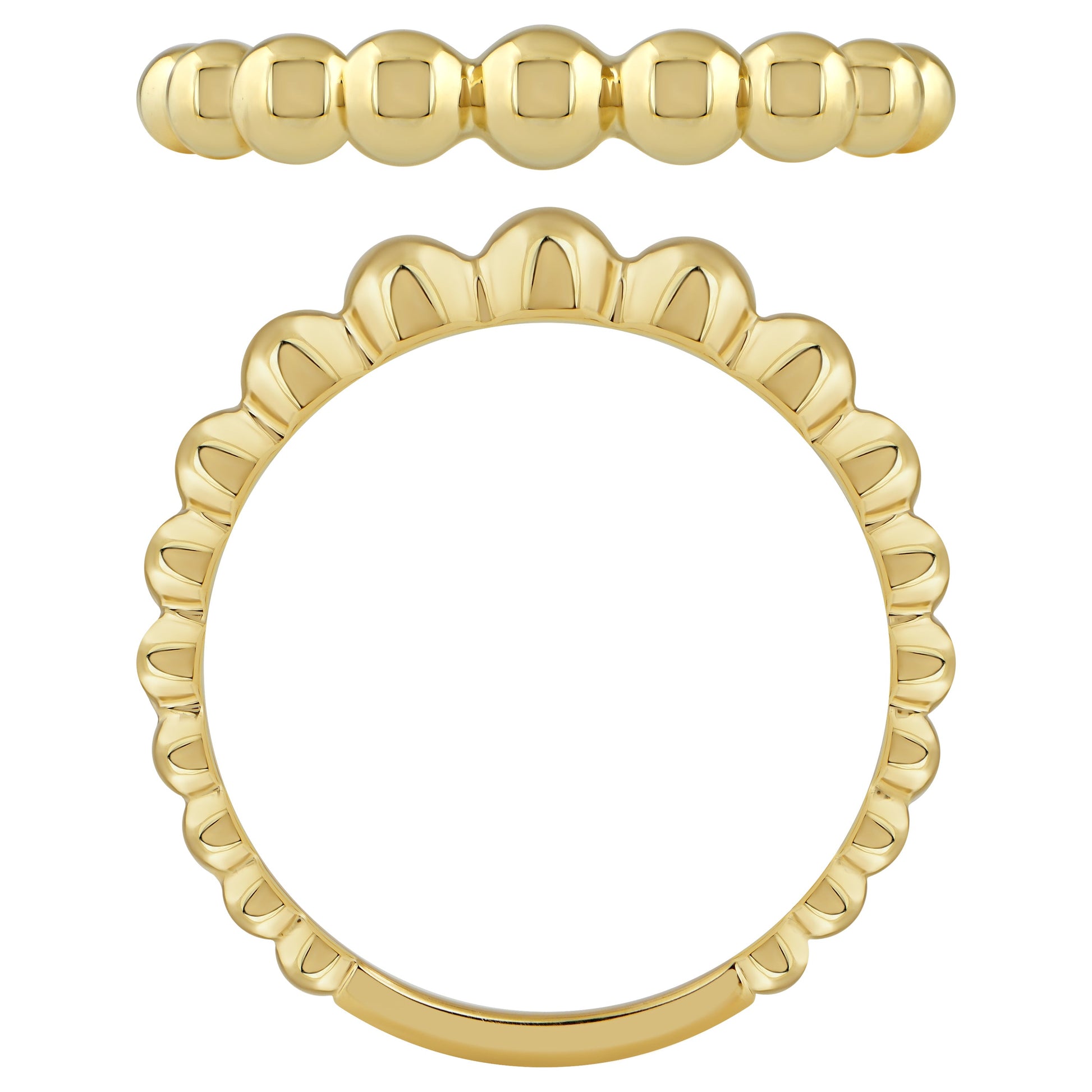NAVI-STERLING SILVER AND 14KT YELLOW GOLD PLATED POLISHED BEAD RING