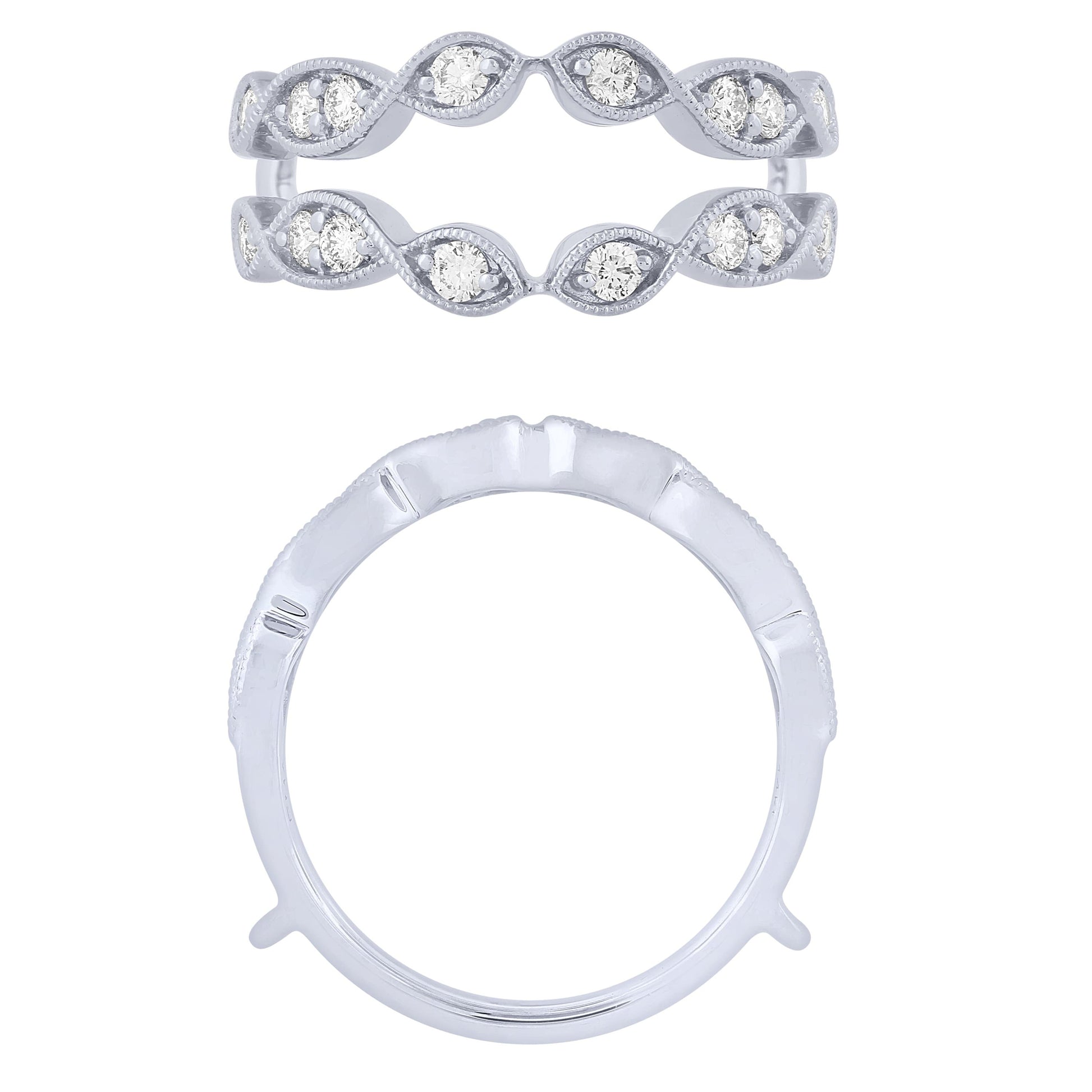 14K White Gold 1/2Ctw Dia Insert Ring (6738321637531)