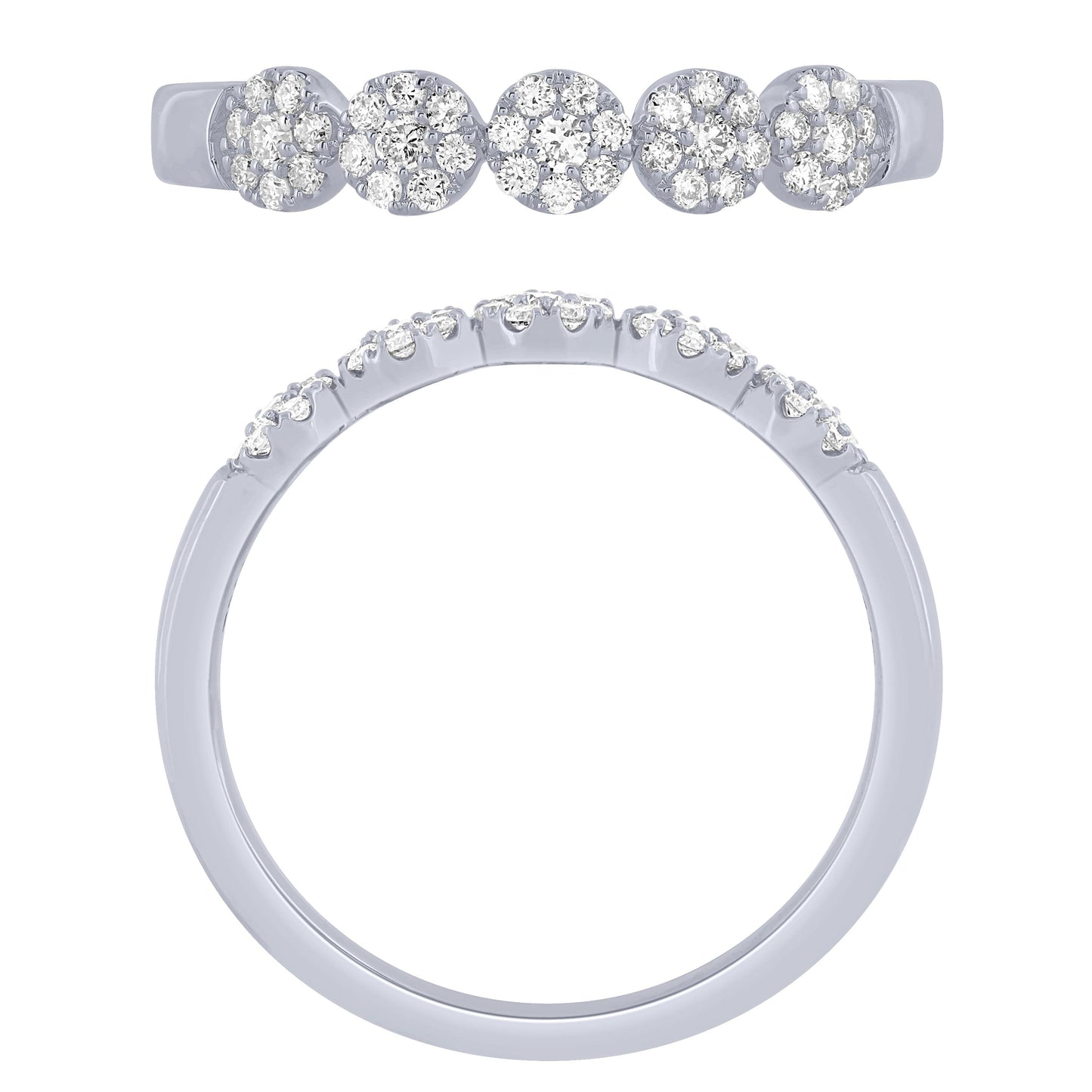 14K White Gold 1/4Ctw Diamond Halo Band (6738321801371)