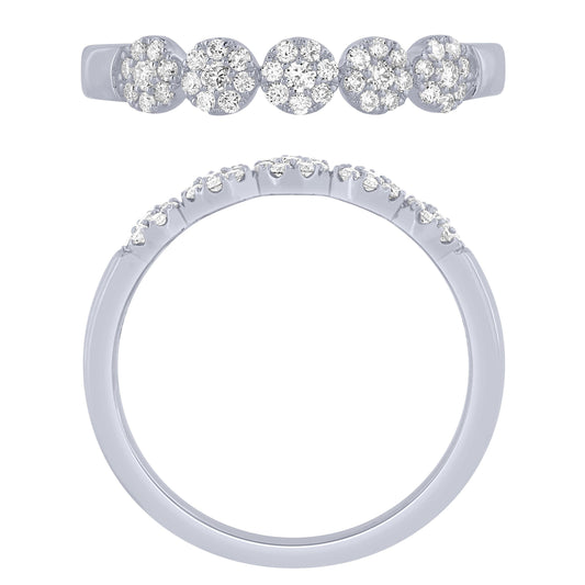 14K White Gold 1/4Ctw Diamond Halo Band (6738321801371)