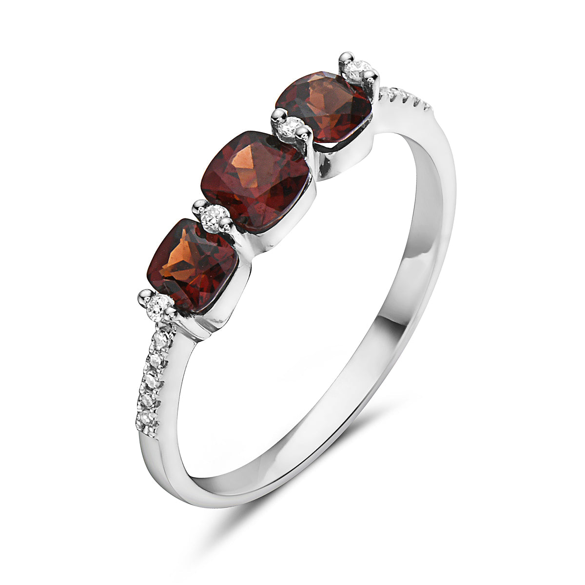 Garnet And Diamond Fashion Ring (8073430466790)