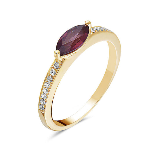 Garnet And Diamond Fashion Band (8073430565094)