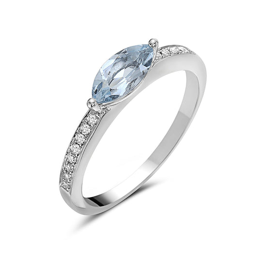 Aquamarine And Diamond Fashion Band (8073430728934)