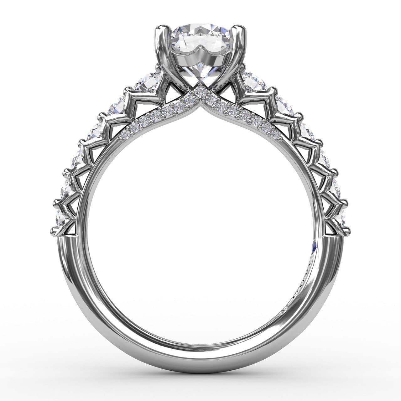 Contemporary Diamond Solitaire Engagement Ring With Openwork Diamond Band (5552771694747)
