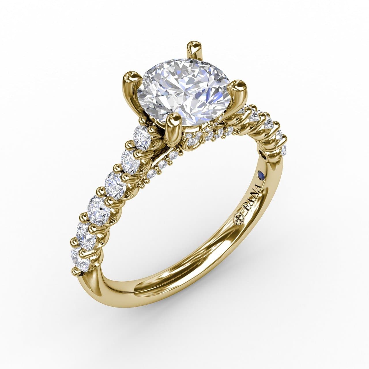 Contemporary Diamond Solitaire Engagement Ring With Hidden Halo (5552783949979)