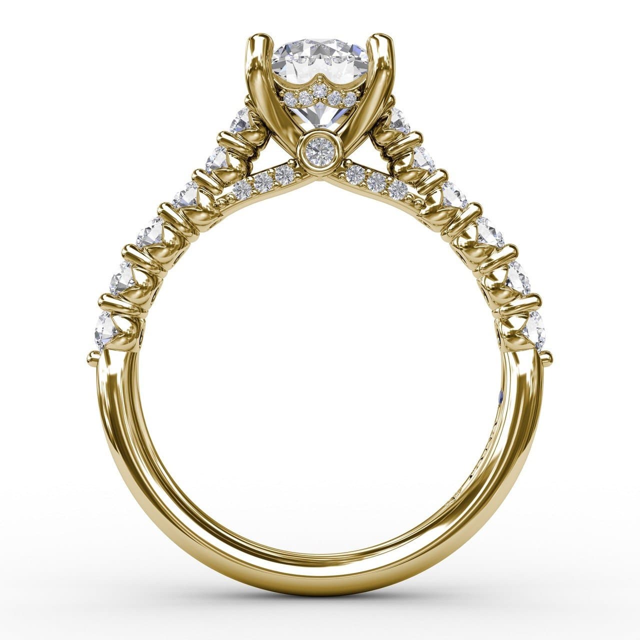 Contemporary Diamond Solitaire Engagement Ring With Hidden Halo (5552783949979)