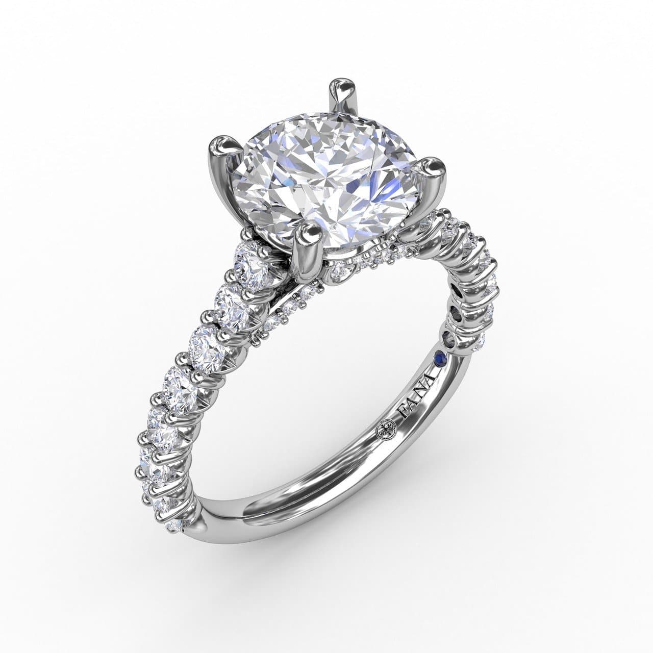 Contemporary Diamond Solitaire Engagement Ring With Hidden Halo (5552772972699)